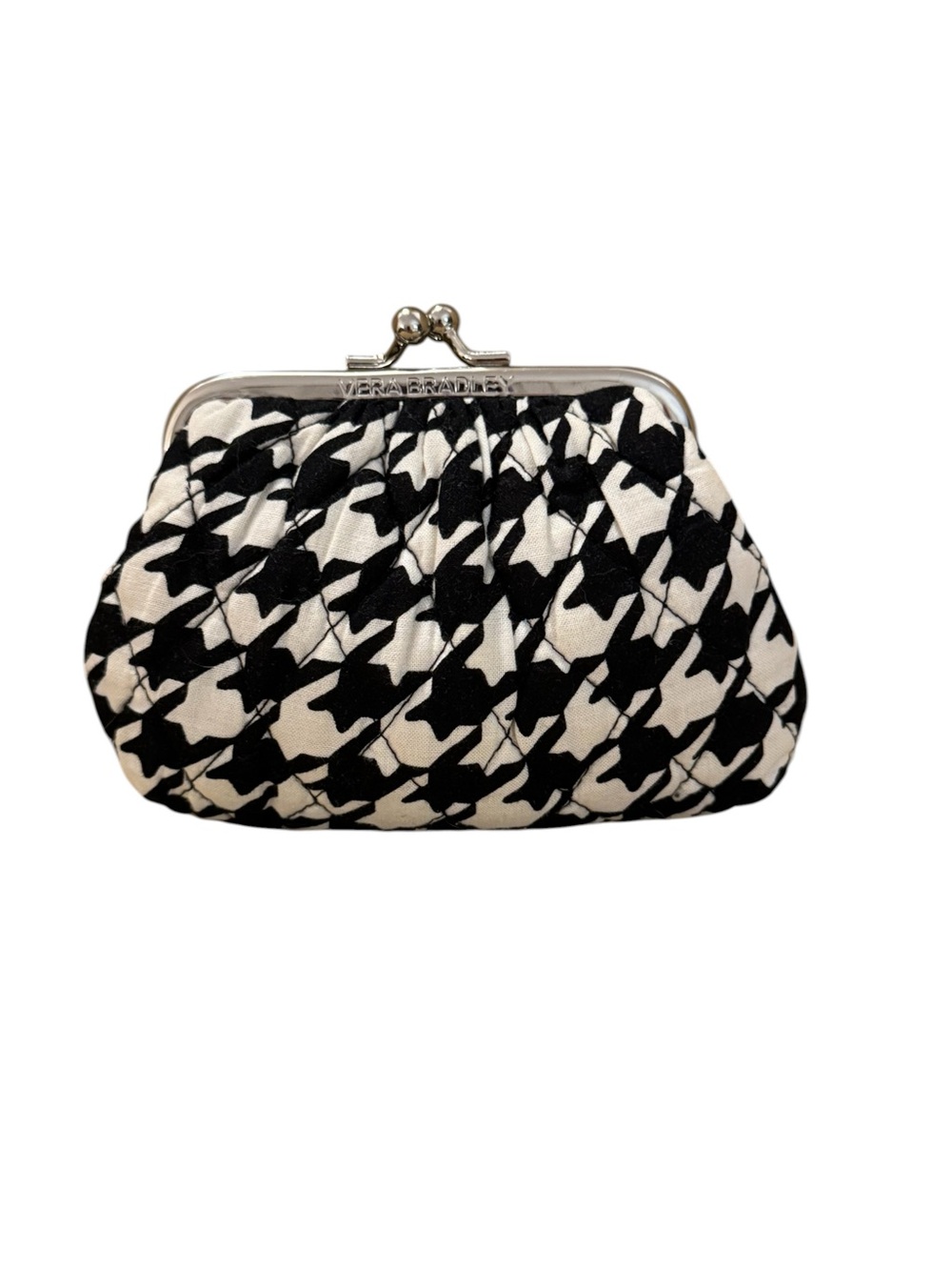Vera Bradley Kisslock Coin Pouch in Midnight Houndstooth Pattern RETIRED - Picture 2 of 6